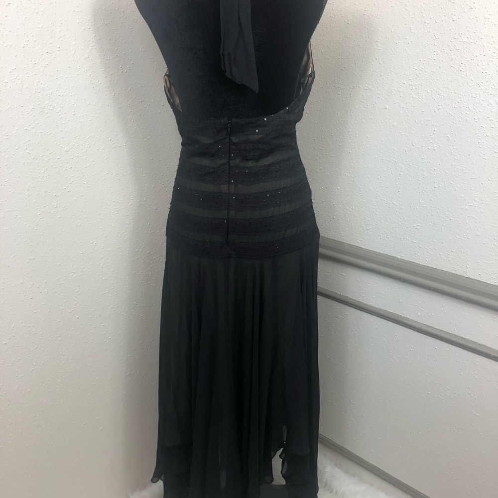 100% silk BCBG MaxAzria halter neck fishtail dress - Picture 6 of 8